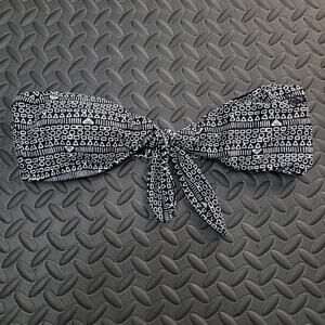 Roxy Bandeau Bikini Top Medium Black White Tie Front Strapless